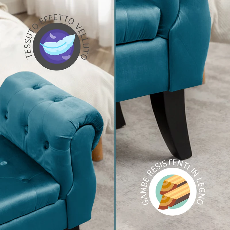 Divanetto In Velluto Panca Contenitore Pouf Porta Oggetti Il Gruppone