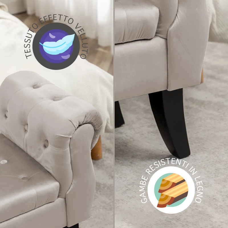 Divanetto In Velluto Panca Contenitore Pouf Porta Oggetti Il Gruppone