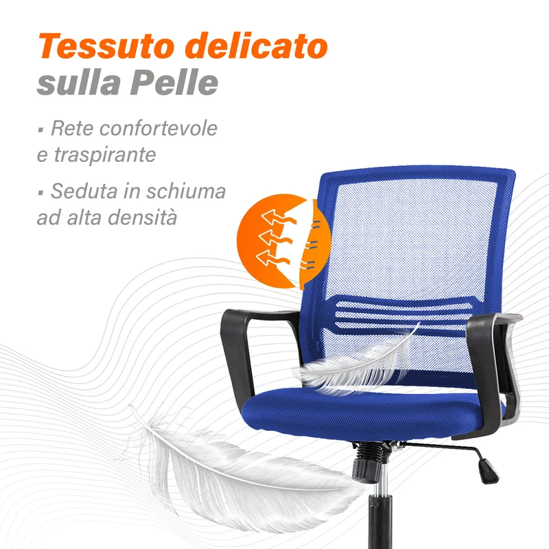 Sedia Da Ufficio In Rete,Supporto Lombare Regolabile In Altezza, Girevole Il Gruppone