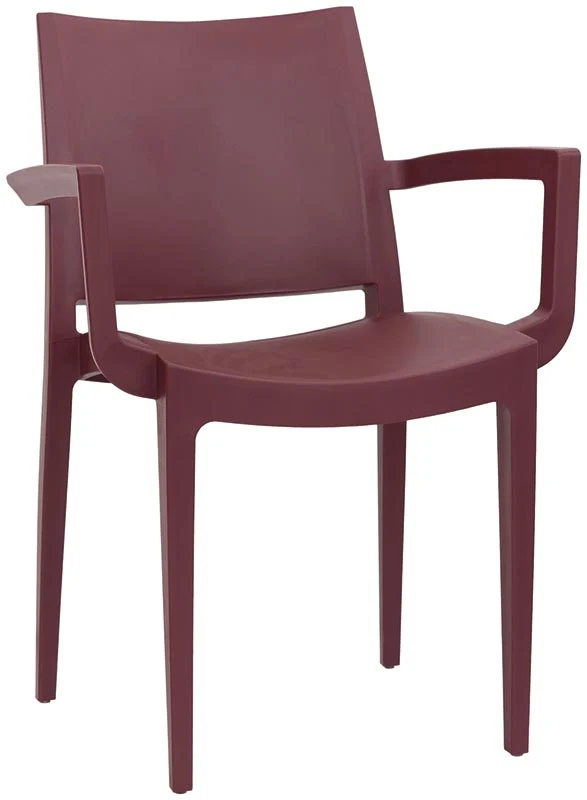 Set da 2 Sedia con braccioli poltroncina moderna in polipropilene cm 56x51x79h - vari colori