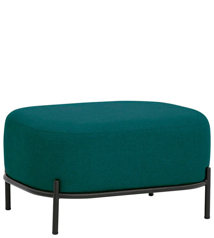 Pouf panchetta moderna base in metallo rivestimento in tessuto cm 63x47x37h - vari colori