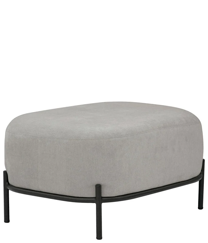 Pouf panchetta moderna base in metallo rivestimento in tessuto cm 63x47x37h - vari colori