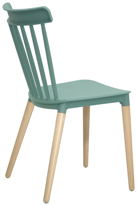 Set da 2 Sedia moderna living in polipropilene e legno cm 44x51x84h - vari colori