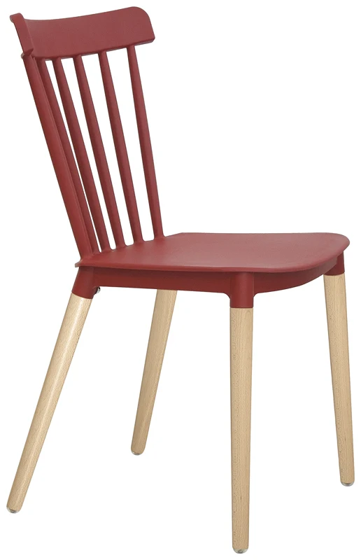Set da 2 Sedia moderna living in polipropilene e legno cm 44x51x84h - vari colori