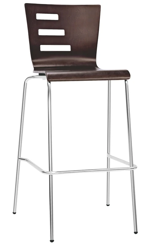 Set da 2 Sgabello alto per bar cucina in acciaio e scocca in legno cm 39x39x102h - vari colori
