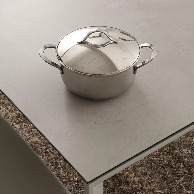 Ceramique - Tavolo da pranzo allungabile piano in vetro e ceramica cm 120/180x80x76h - vari colori