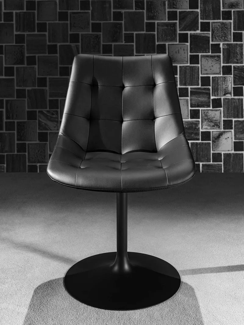 Charme - Set da 2 Sedia girevole moderna in acciaio rivestita in ecopelle cm 50x57x83h - vari colori