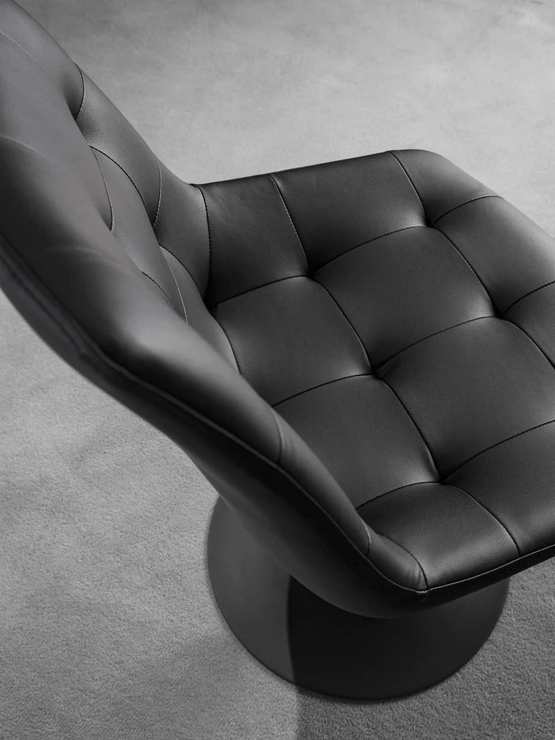 Charme - Set da 2 Sedia girevole moderna in acciaio rivestita in ecopelle cm 50x57x83h - vari colori