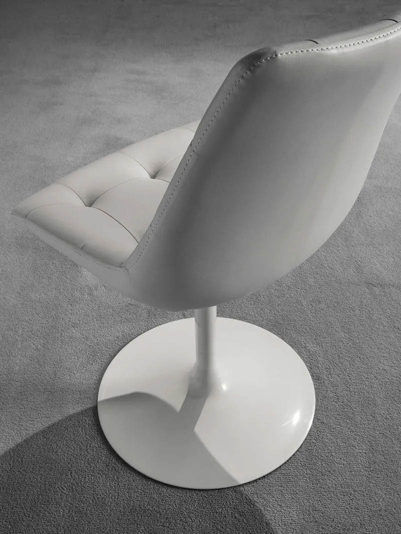 Charme - Set da 2 Sedia girevole moderna in acciaio rivestita in ecopelle cm 50x57x83h - vari colori