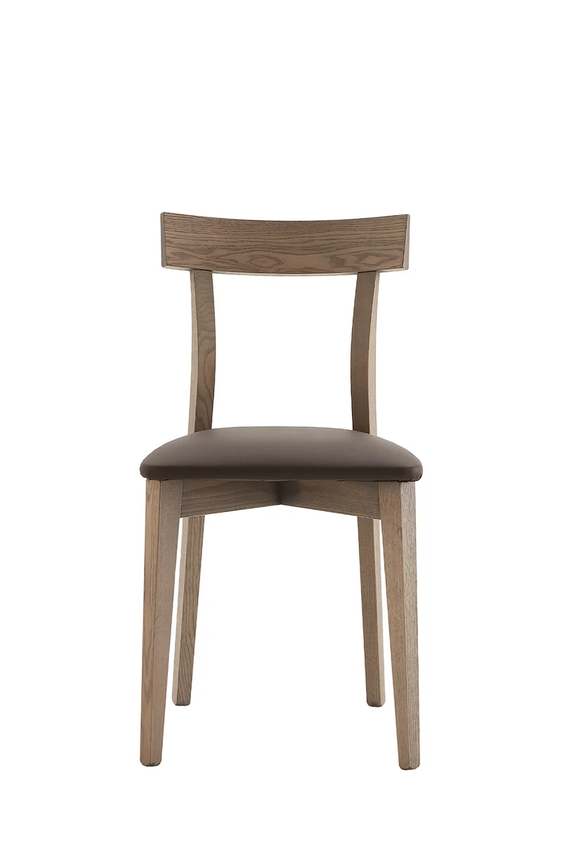 Vyolet - Set da 2 Sedia design classico in legno frassino massello e seduta in ecopelle cm 43x46x80h