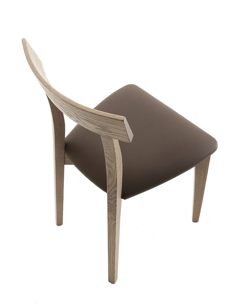 Vyolet - Set da 2 Sedia design classico in legno frassino massello e seduta in ecopelle cm 43x46x80h