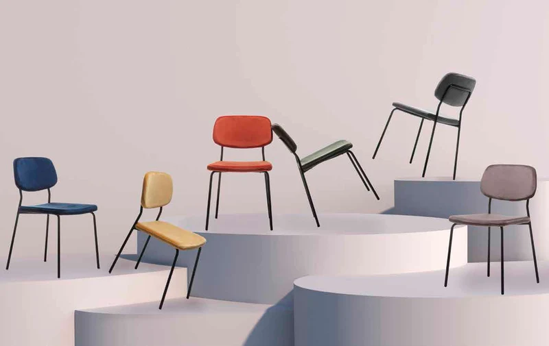 Sgabello fisso moderno struttura in metallo seduta e schienale in velluto cm 46x53x99h - vari colori