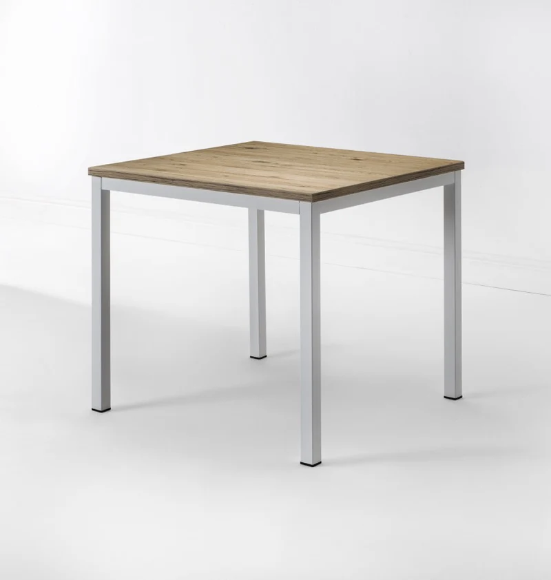 Tavolo quadrato contract struttura in metallo piano in legno cm 80x80x74h - vari colori