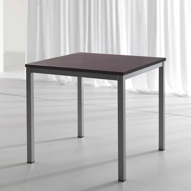 Tavolo quadrato contract struttura in metallo piano in legno cm 80x80x74h - vari colori