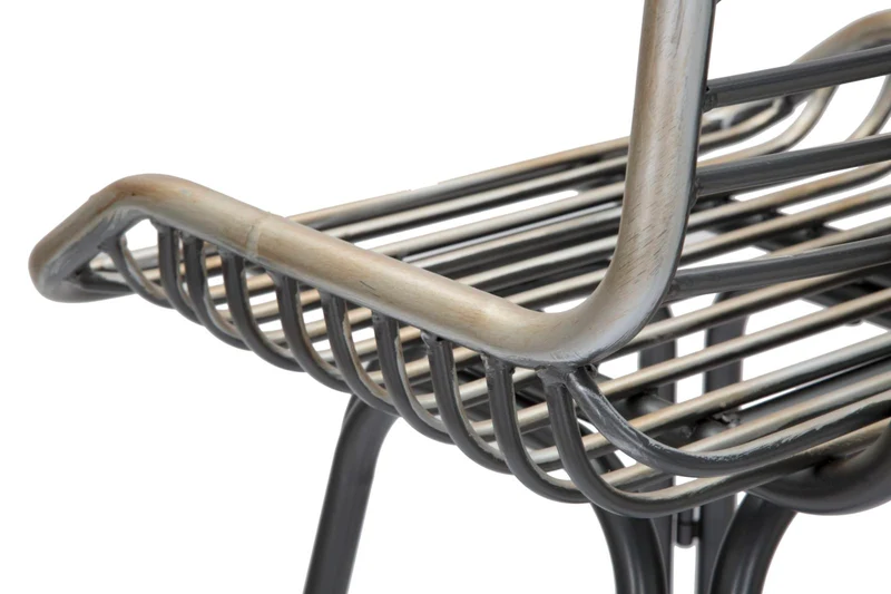 Sgabello alto da bar seduta con schienale in metallo stile industriale cm 45x45x102h