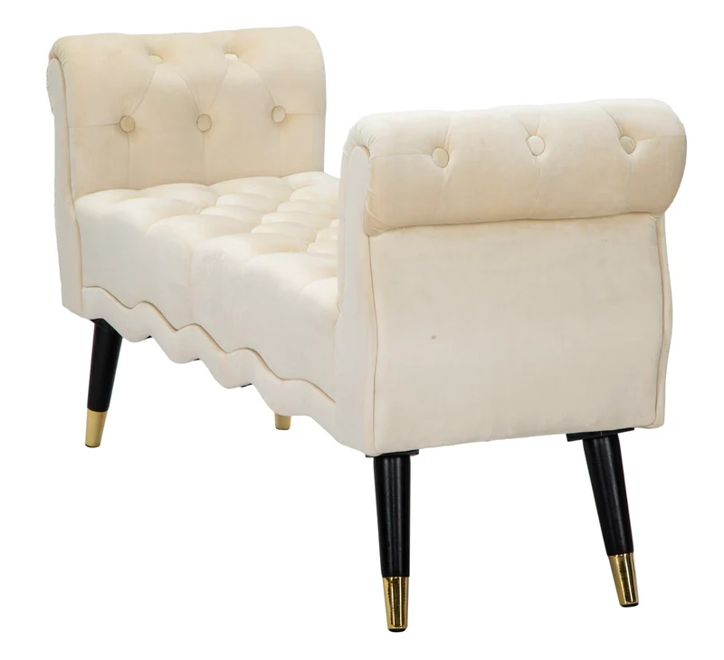 Panca design classico in velluto lavorazione capitonnè cm 120x40x60 - vari colori