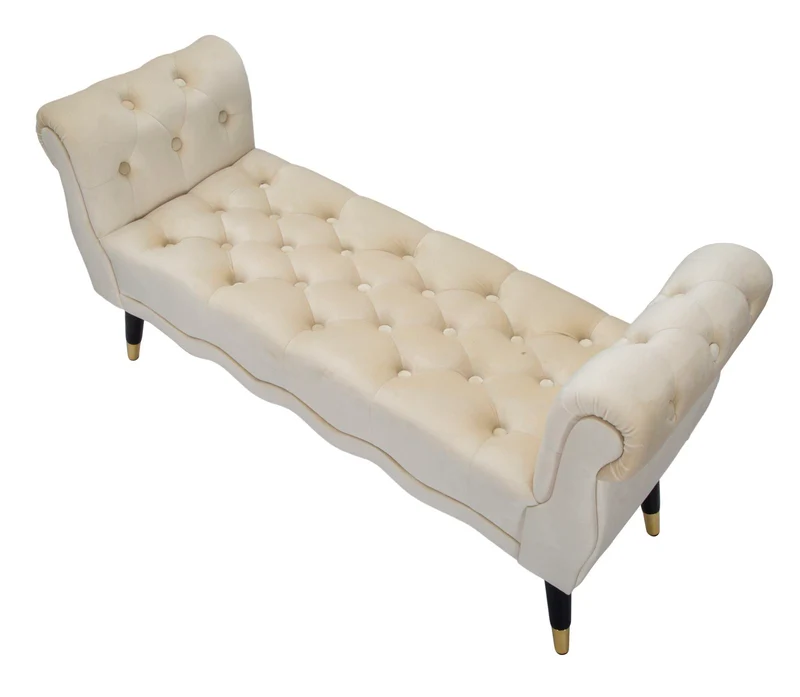 Panca design classico in velluto lavorazione capitonnè cm 120x40x60 - vari colori