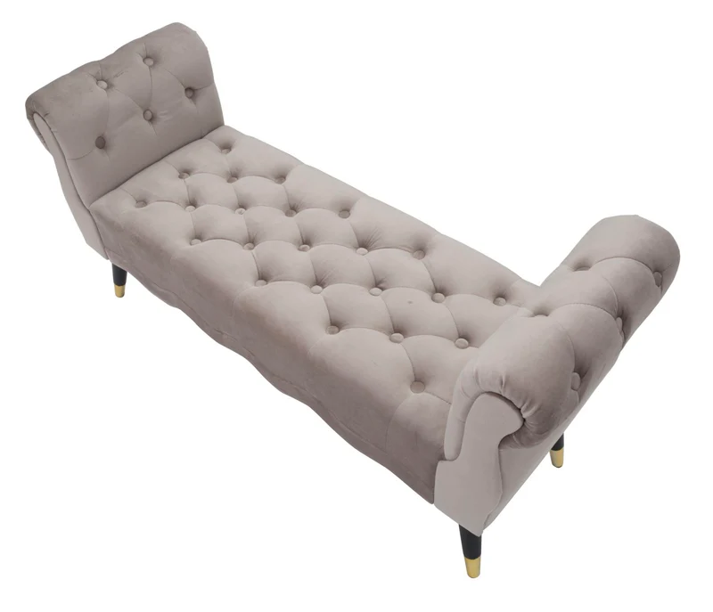 Panca design classico in velluto lavorazione capitonnè cm 120x40x60 - vari colori