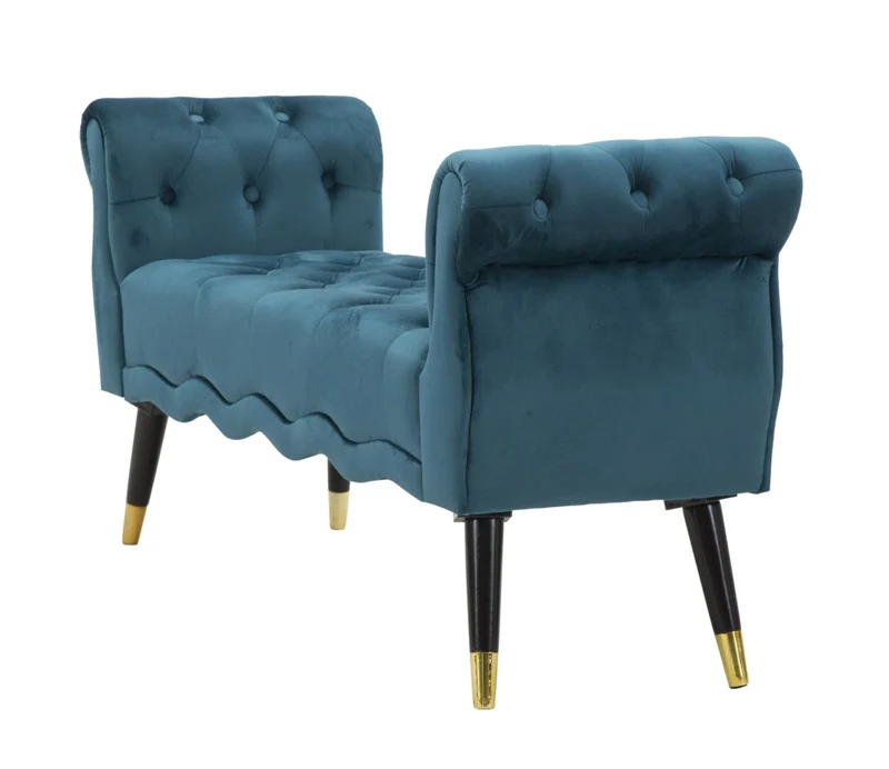 Panca design classico in velluto lavorazione capitonnè cm 120x40x60 - vari colori