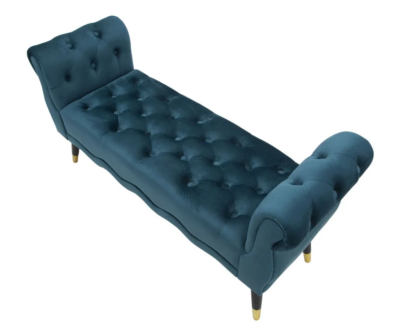 Panca design classico in velluto lavorazione capitonnè cm 120x40x60 - vari colori