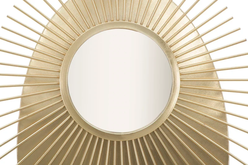 Specchio da parete tondo moderno in metallo colore oro cm 75x8x110h