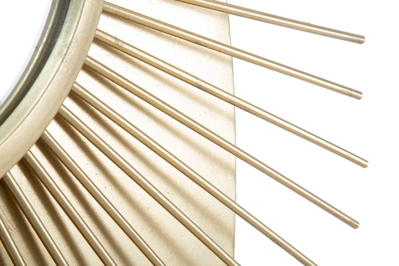 Specchio da parete tondo moderno in metallo colore oro cm 75x8x110h