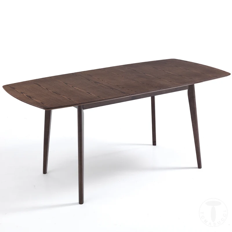 Tavolo da pranzo allungabile colore noce gambe in legno massello cm 120/150x75x75h