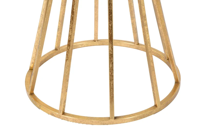 Tavolino da salotto colonnina in metallo colore oro effetto anticato cm Ø 38x80h