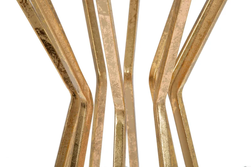 Tavolino da salotto colonnina in metallo colore oro effetto anticato cm Ø 38x80h