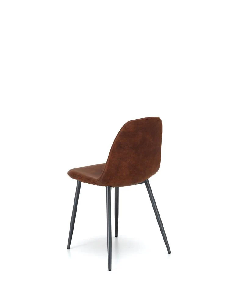 Set da 4 Sedia con scocca in similpelle gambe in metallo nero cm 44x50x84h - vari colori