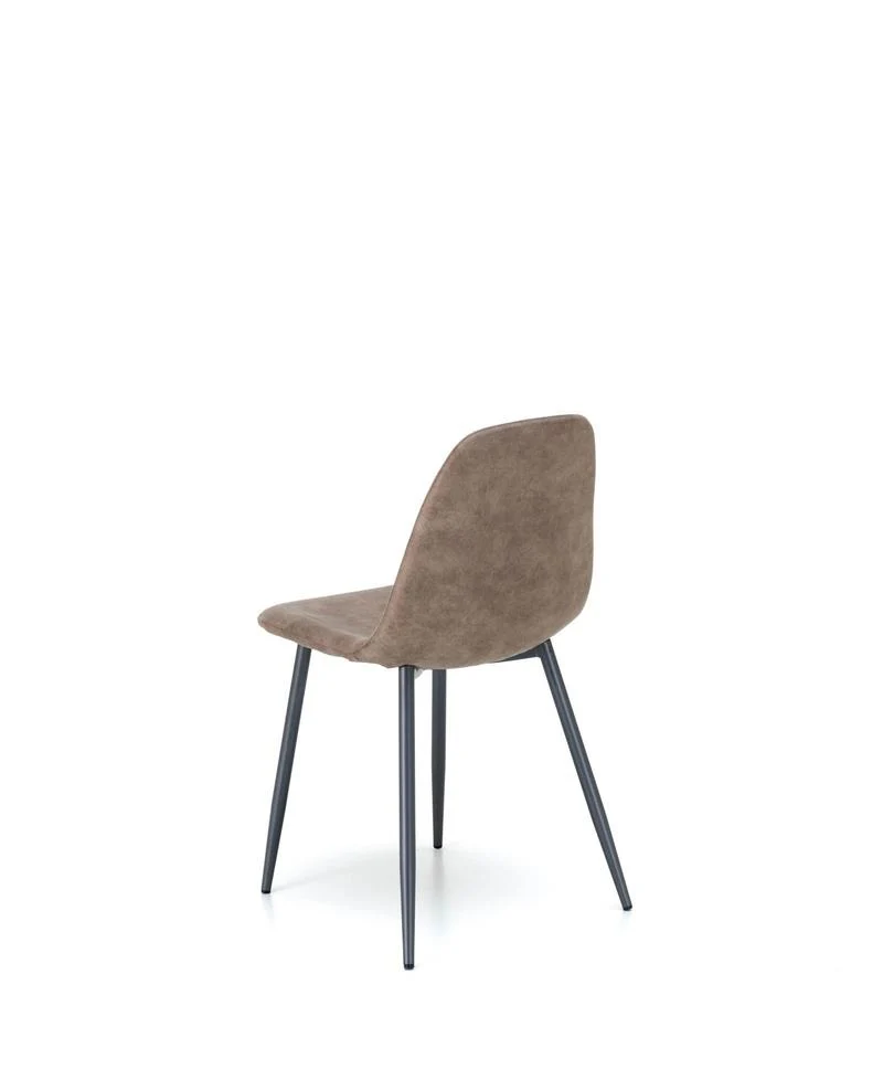 Set da 4 Sedia con scocca in similpelle gambe in metallo nero cm 44x50x84h - vari colori