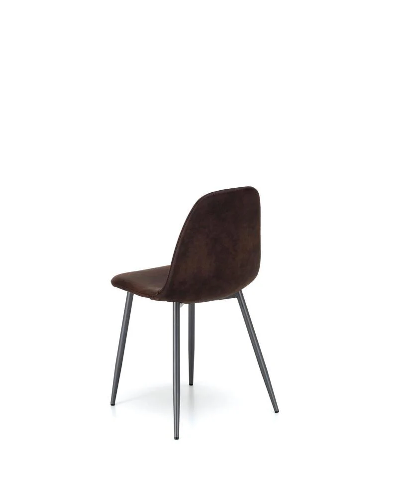 Set da 4 Sedia con scocca in similpelle gambe in metallo nero cm 44x50x84h - vari colori