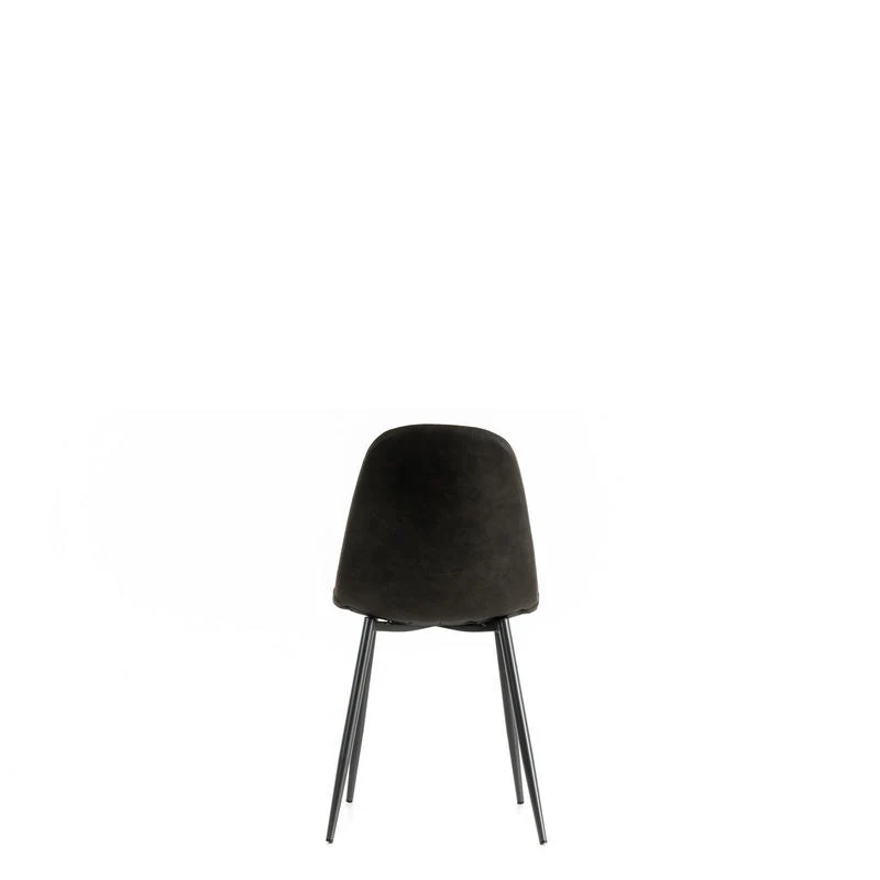 Set da 4 Sedia con scocca in similpelle gambe in metallo nero cm 44x50x84h - vari colori