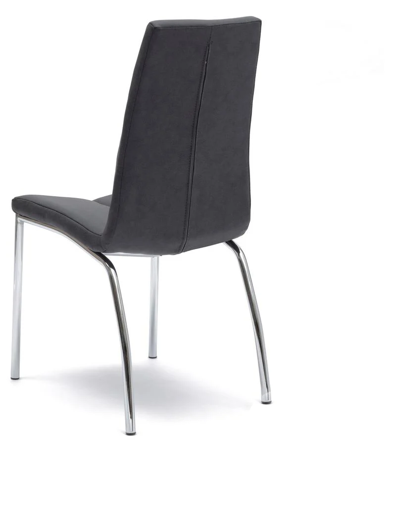 Set da 4 Sedia moderna in similpelle gambe in metallo cromato cm 43x44x92h - vari colori