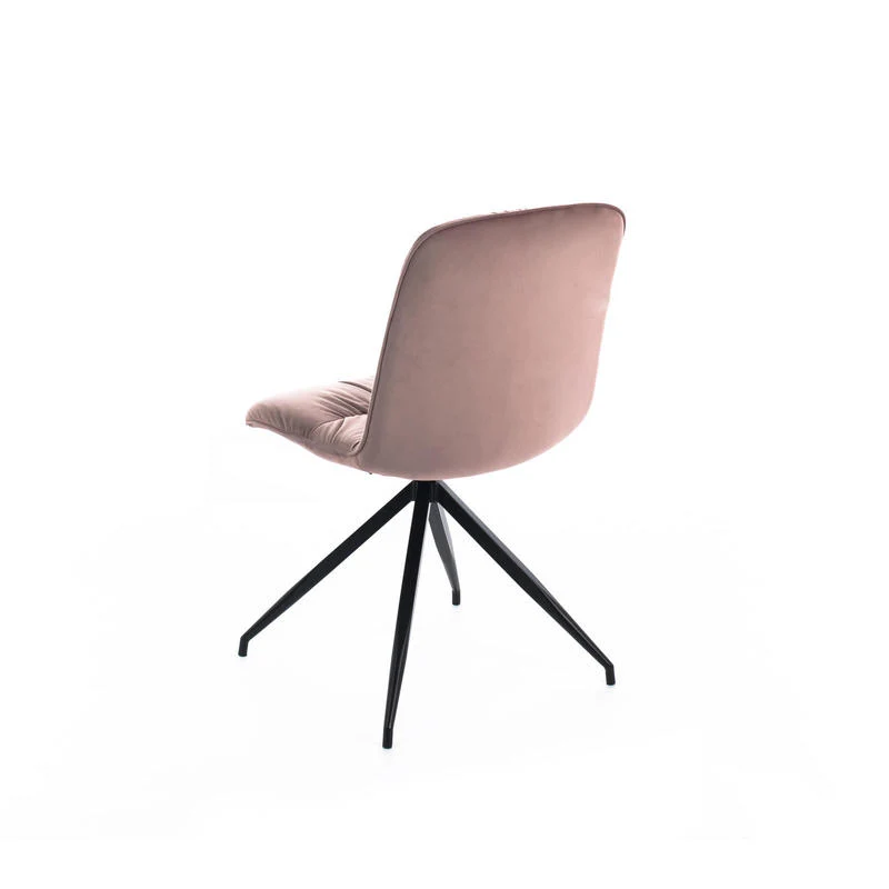 Set da 4 Sedia moderna imbottita rivestita in tessuto gambe in metallo cm 43x38x86h - vari colori