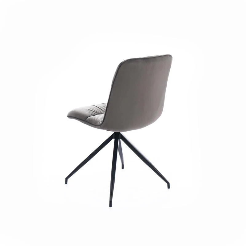 Set da 4 Sedia moderna imbottita rivestita in tessuto gambe in metallo cm 43x38x86h - vari colori