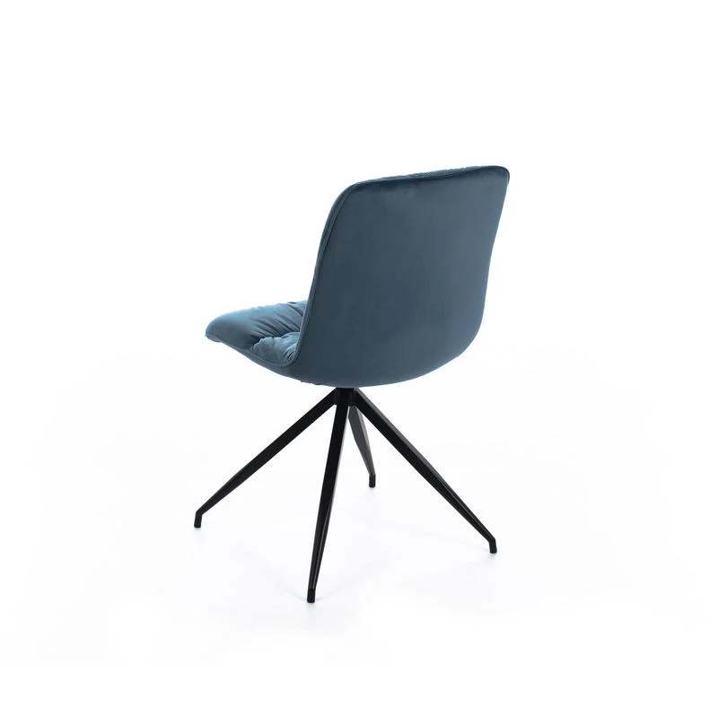 Set da 4 Sedia moderna imbottita rivestita in tessuto gambe in metallo cm 43x38x86h - vari colori