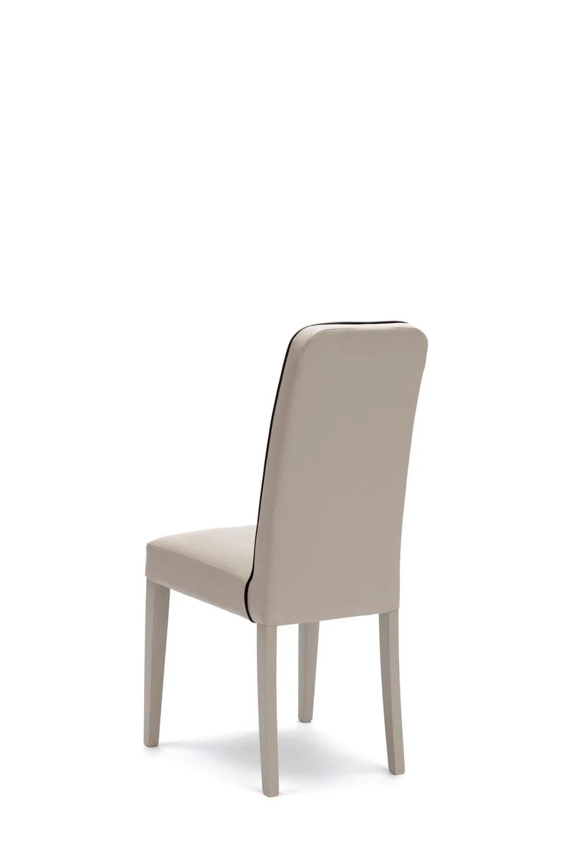 Set da 4 Sedia imbottita da salotto rivestita in similpelle con bordino cm 46x59x99h - vari colori