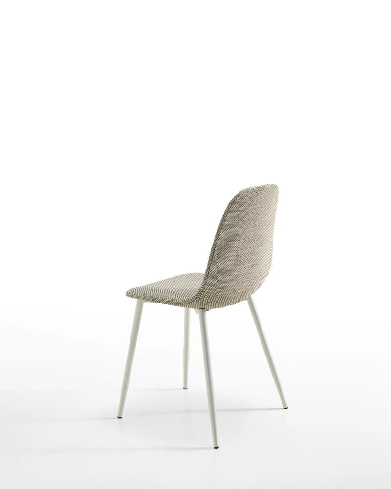 Set da 4 Sedia moderna scocca rivestita in tessuto effetto rattan cm 38x43x86h - vari colori