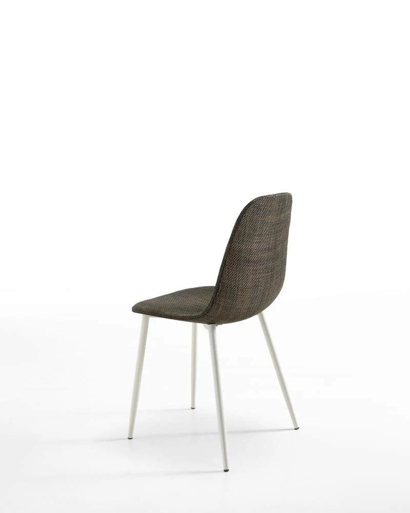 Set da 4 Sedia moderna scocca rivestita in tessuto effetto rattan cm 38x43x86h - vari colori