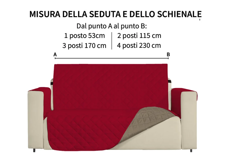 Copridivano Trapuntato Bicolore Reversibile Impermeabile Antimacchia con Elastico Antiscivolo Il Gruppone
