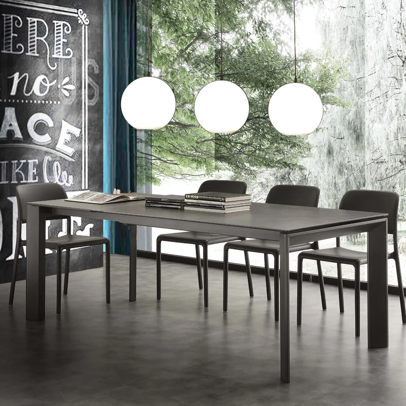 Ceramique Duo - Tavolo da pranzo allungabile piano ceramica cm 140/240x90x76h - vari colori