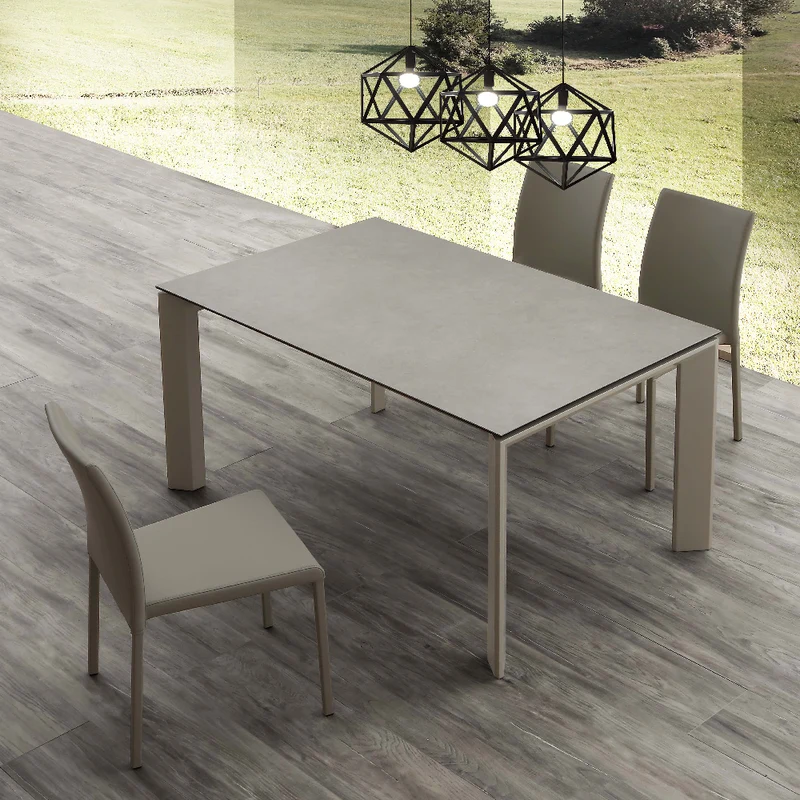 Ceramique Duo - Tavolo da pranzo allungabile piano ceramica cm 140/240x90x76h - vari colori