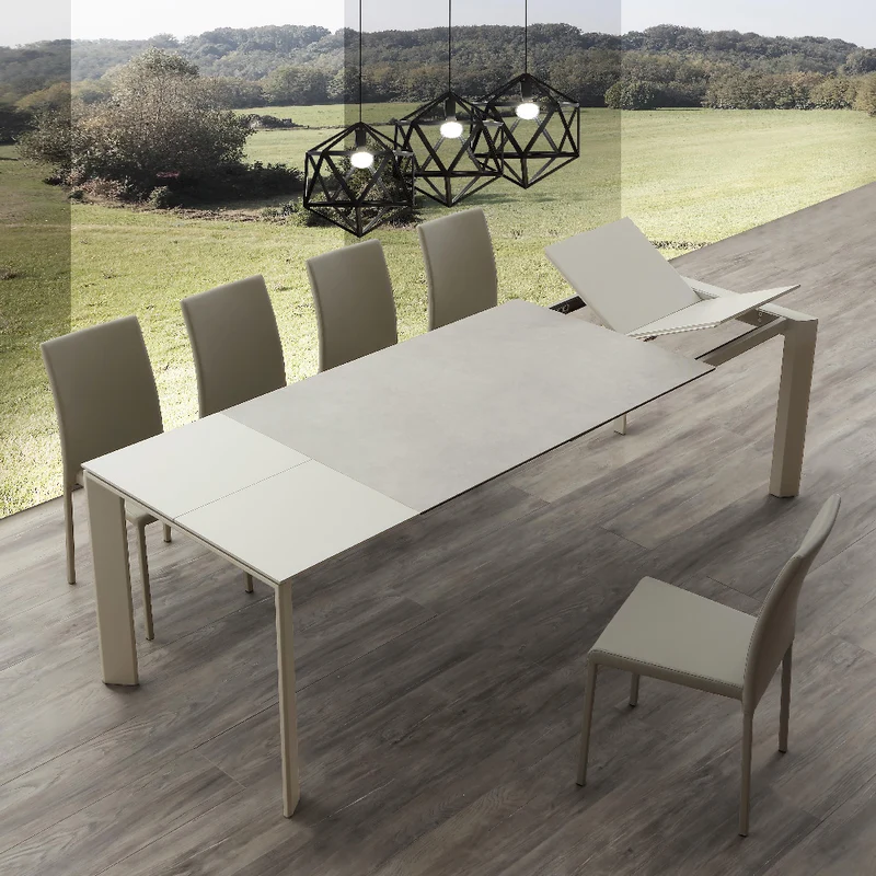 Ceramique Duo - Tavolo da pranzo allungabile piano ceramica cm 140/240x90x76h - vari colori