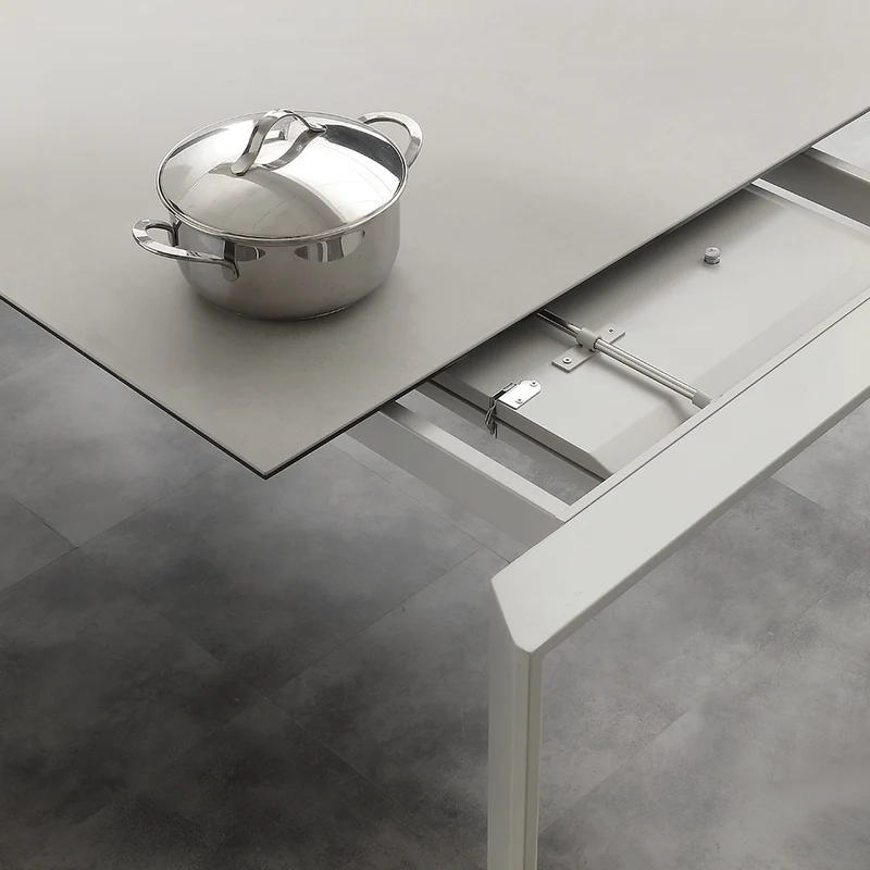 Ceramique Duo - Tavolo da pranzo allungabile piano ceramica cm 140/240x90x76h - vari colori
