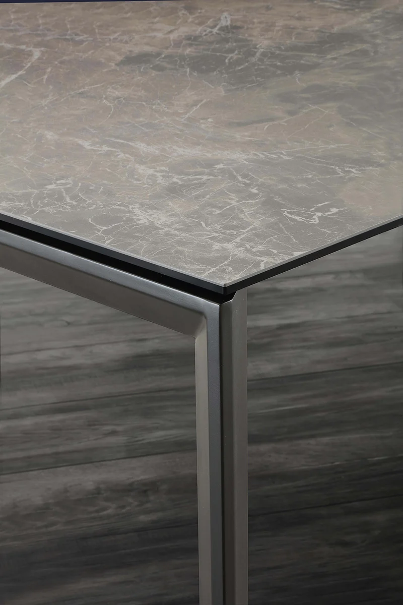 Ceramique Duo - Tavolo da pranzo allungabile piano ceramica cm 140/240x90x76h - vari colori