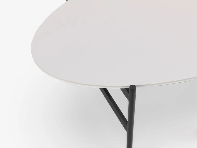Tavolino da salotto ovale basso in metallo e ceramica cm 110x50x35h - vari colori