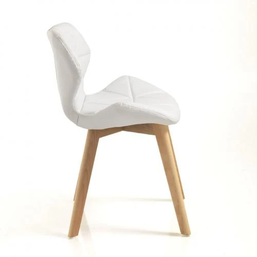 Set da 2 Sedia moderna per living in legno massello e similpelle cm 48x55x77h - vari colori