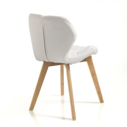 Set da 2 Sedia moderna per living in legno massello e similpelle cm 48x55x77h - vari colori