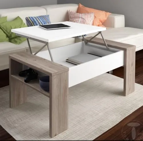 Tavolino basso con contenitore design moderno cm 98x50x42 - vari colori